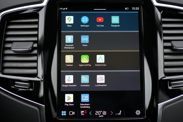 Volvo XC90 T8 Recharge AWD Ultra Dark - LONG RANGE - Luchtvering - Panorama/schuifdak - IntelliSafe Assist & Surround - 360º Camera - Verwarmde voorstoelen, stuur & achterbank - Parkeersensoren voor & achter - Elektr. bedienb. voorstoelen met geheugen - Head up disp