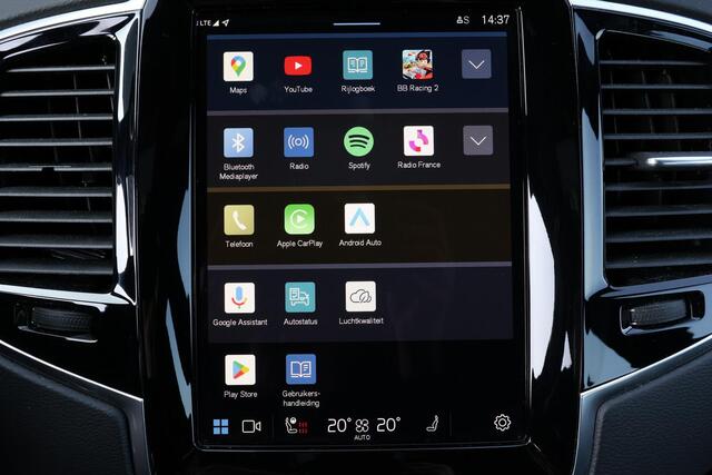 Volvo XC90 T8 Recharge AWD Ultimate Dark - Luchtvering - Panorama/schuifdak - IntelliSafe Assist & Surround - 360º Camera - Bowers & Wilkins audio - Verwarmde voorstoelen, stuur & achterbank - Parkeersensoren voor & achter - Elektr. bedienb. voorstoelen met geheugen