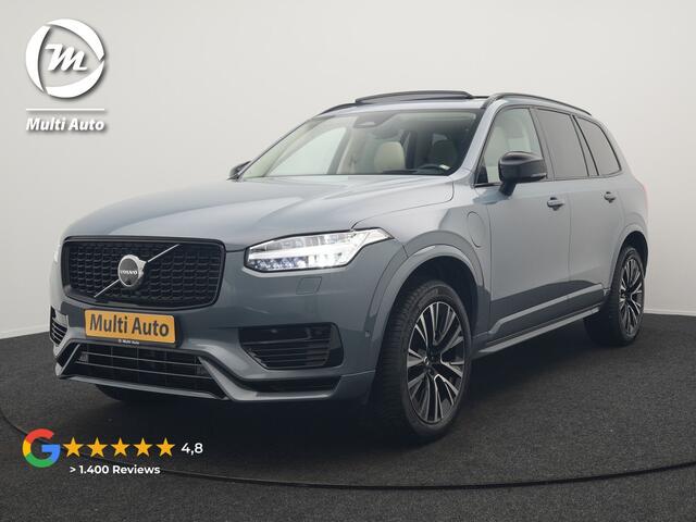 Volvo XC90 T8 Recharge AWD Ultimate Dark 7 Persoons LONG RANGE Plug In Hybrid 455pk Dealer O.H. PHEV | Trekhaak Af Fabriek | Panodak | Head Up | Adaptive Cruise | Harman / Kardon | 360 Camera | Lederen Sportstoelen Massage & Memory & Ventilatie | Google Assistent | 