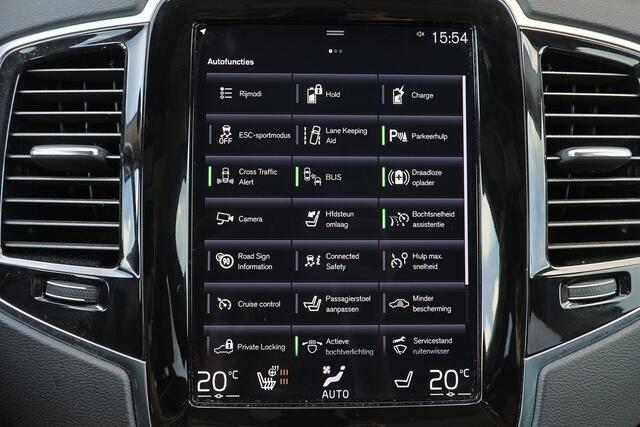 Volvo XC90 T8 Recharge AWD Inscription - Panorama/schuifdak - IntelliSafe Assist & Surround - 360º Camera - Harman/Kardon audio - Adaptieve LED koplampen - Verwarmde voorstoelen & stuur - Parkeersensoren voor & achter - Elektr. bedienb. voorstoelen met geheugen - Draadloze tel. lader - Standkachel - Extra getint glas - Inklapbare trekhaak - 20' LMV