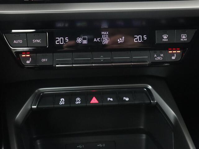 Audi A3 30 TFSI S edition | Stoelverwarming | Park Assist | Carplay | Sportstoelen | Half leder | Virtual Cockpit | Full LED | Navigatie | Bluetooth | Climate control | Cruise control