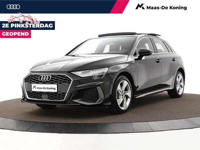 Audi A3 SPORTBACK 40 TFSIe 204pk S-tronic S Edition · Panoramadak · Apple/Android Car Play · Lederen Bekleding · Cruise Control · Navigatie · Stoelverwarming · P-Sensoren · 17'' Inch ·