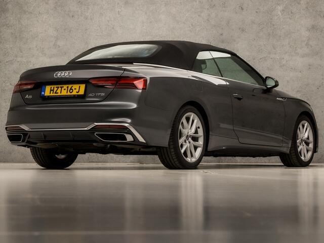 Audi A5 Cabriolet 40 TFSI S-Line Sport 204Pk Automaat (VIRTUAL COCKPIT, APPLE CARPLAY, GROOT NAVI, LEDER/ALCANTARA, MEMORY SEATS, ADAPTIVE CRUISE, STOELVERWARMING, SFEERVERLICHTING, KEYLESS, DAB+, NIEUWSTAAT)