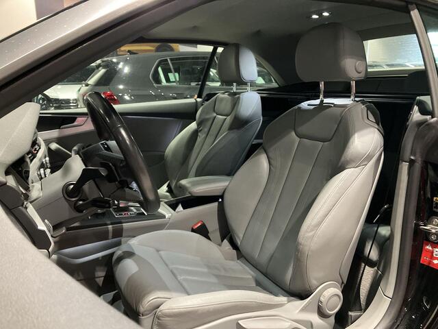 Audi A5 Cabriolet 40 TFSI 190pk S-tronic Design Pro Line Plus · Camera · Navigatie · Alarm Klasse 3 · P-Sensoren · Limiter · Stoelverwarming · Climatronic · Trekhaak · 19'' Inch ·