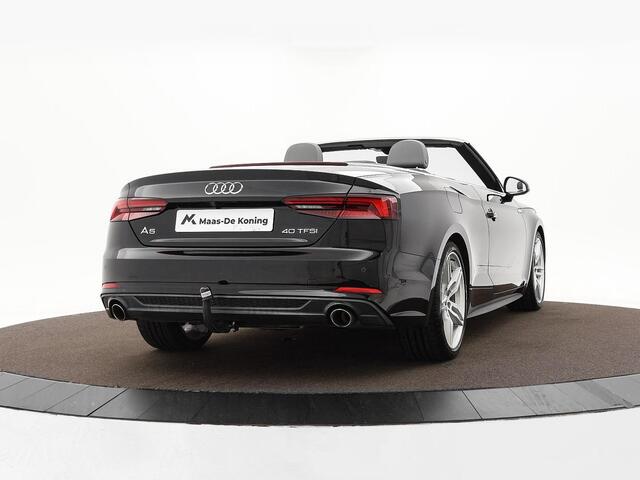 Audi A5 Cabriolet 40 TFSI 190pk S-tronic Design Pro Line Plus · Camera · Navigatie · Alarm Klasse 3 · P-Sensoren · Limiter · Stoelverwarming · Climatronic · Trekhaak · 19'' Inch ·
