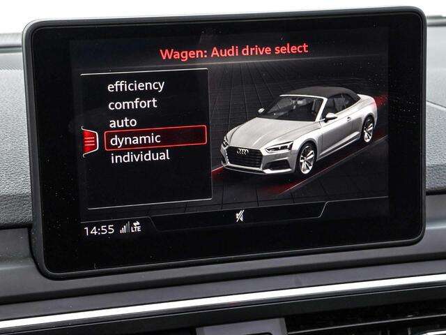 Audi A5 Cabriolet 40 TFSI 190pk S-tronic Design Pro Line Plus · Camera · Navigatie · Alarm Klasse 3 · P-Sensoren · Limiter · Stoelverwarming · Climatronic · Trekhaak · 19'' Inch ·