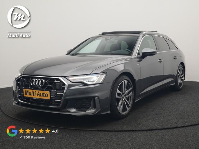 Audi A6 Avant 50 TFSI e quattro S-Line PHEV 300pk Dealer O.H Panodak | Head Up | Adaptive Cruise | Lederen Sportstoelen Memory & Verewarmd | S Sportstuur Verwarmd | Apple Carplay | Blis | Sfeerverlichting | Keyless | Navigatie | Virtual | DAB | 19" L.M Plug In Hy