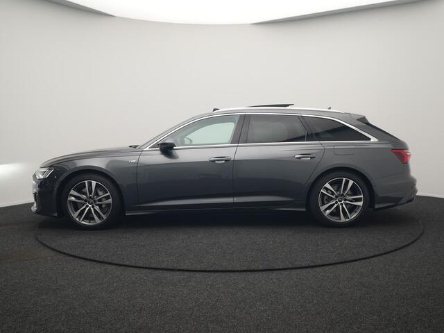 Audi A6 Avant 50 TFSI e quattro S-Line PHEV 300pk Dealer O.H Panodak | Head Up | Adaptive Cruise | Lederen Sportstoelen Memory & Verewarmd | S Sportstuur Verwarmd | Apple Carplay | Blis | Sfeerverlichting | Keyless | Navigatie | Virtual | DAB | 19" L.M Plug In Hy