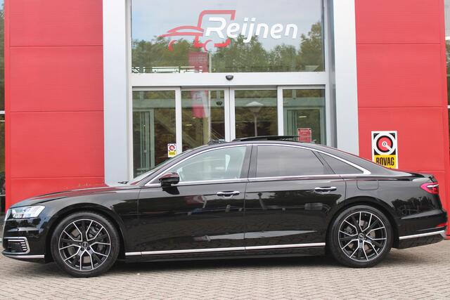 Audi A8 60 TFSI 450PK e-HYBRID QUATTRO PRO LINE | PANORAMISCH SCHUIF/KANTEL DAK | STUUR/STOEL VERWARMING | ELEKTRISCH BEDIENBAAR STUURKOLOM | SFEER VERLICHTING | COMFORT HOOFDSTEUNEN | LICHTMETALEN VELGEN 20" | BANG & OLUFSEN SOUND SYSTEM | SERVOSLUITING VOOR POR
