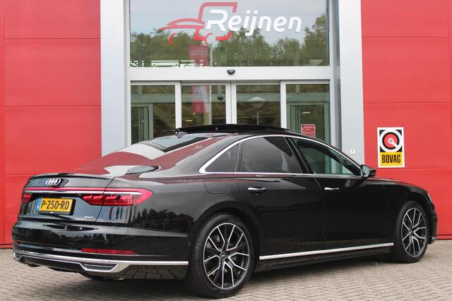 Audi A8 60 TFSI 450PK e-HYBRID QUATTRO PRO LINE | PANORAMISCH SCHUIF/KANTEL DAK | STUUR/STOEL VERWARMING | ELEKTRISCH BEDIENBAAR STUURKOLOM | SFEER VERLICHTING | COMFORT HOOFDSTEUNEN | LICHTMETALEN VELGEN 20" | BANG & OLUFSEN SOUND SYSTEM | SERVOSLUITING VOOR POR