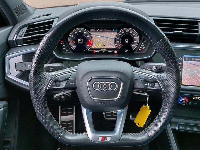 Audi Q3 Sportback 40 TFSI 190pk Quattro S-Edition | Navi | Apple Carplay+Android Auto | Clima | Adap.Cruise | Led Koplampen | Panorama Schuifdak | Leder+Verwarmd | Dodehoek+Rijstrooksensor | Pdc V+A+Camera