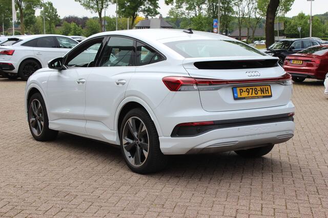 Audi Q4 Sportback e-tron 40 Launch edition Advanced 77 kWh / SoH 93,8% / CarPlay / Matrix LED / Sportstoelen / Sonos Audio / Virtual Cockpit / Parkeerhulp V+A / Intr.voorverwarming / Stoelverwarming / DAB / Cruise Control