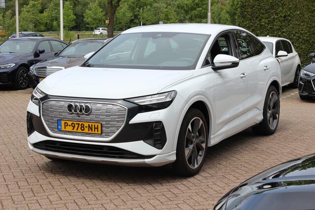 Audi Q4 Sportback e-tron 40 Launch edition Advanced 77 kWh / SoH 93,8% / CarPlay / Matrix LED / Sportstoelen / Sonos Audio / Virtual Cockpit / Parkeerhulp V+A / Intr.voorverwarming / Stoelverwarming / DAB / Cruise Control