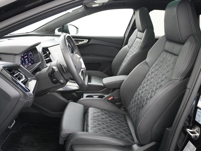 Audi Q4 e-tron 50 Quattro 77kWh S-Line Competition 300pk Sonos®-Audio Pano-dak Leer Warmtepomp Adaptive-Cruise Matrix-Led 21" Head-Up-Display Launch Edition Sport Stoelen Virtual-Cockpit Apple Carplay Android Auto Assistentie Pack Comfort-plus Pack Dynamic Pack Interieu