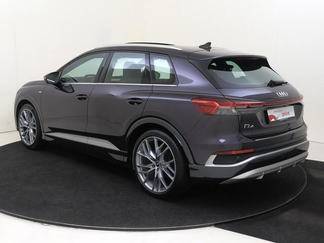Audi Q4 e-tron 50 quattro S edition 77 kWh | SoH 89% | Panoramadak | Trekhaak | Head-up display | LED matrix verlichting | 3-zone airco | Achteruitrijcamera | CarPlay | Lederen bekleding |