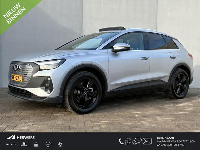 Audi Q4 e-tron 45 quattro Edition 82 kWh / Fabrieksgarantie t/m 09-2028/100.000km / SOH 100% / Navigatie / Schuif-/Kantel dak / Apple Carplay/Android Auto / Stoelverwarming / Elektrische Achterklep / SONOS Audio / Adaptieve Cruise Control /