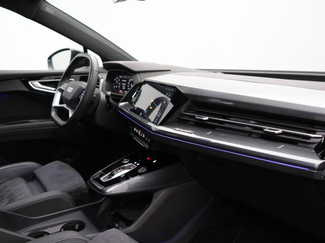 Audi Q4 e-tron 45 quattro 2x S Line 77 kWh 265pk Dealer O.H. | Panodak | Adaptive Cruise | Head Up | Camera | Sonos Sound | Alcantara Sportstoelen Verwarmd | Matrix LED | Sfeerverlichting | Keyless | Stuur Verwarmd | Apple Carplay | Blis | 21"L.M |
