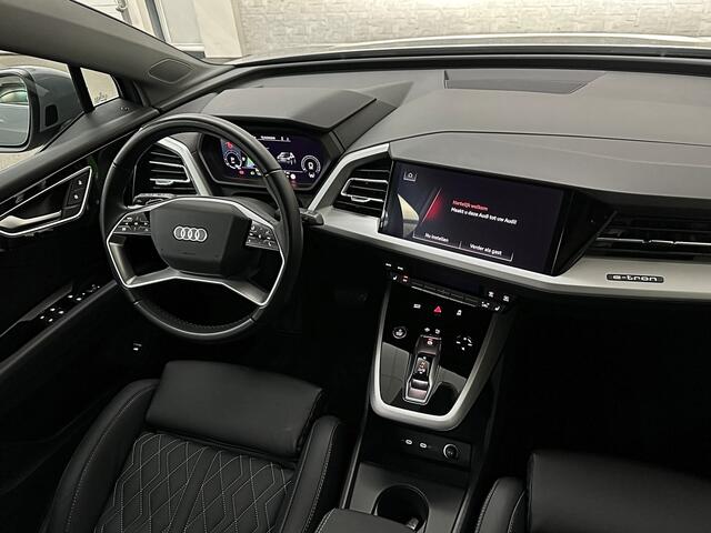 Audi Q4 e-tron 45 265pk Quattro RS Leder Sportstoelen | ACC | Sonos-Sound | Head-Up | 95% SOH | Sportstoelen | Keyless-Entry | Memory | Groot Navi | Virtual-Cockpit | Getint Glas | 3-Zone Clima | Zwarte Hemel | LED | Carplay | Standkachel | Achteruitrij-Camera | Stoelve