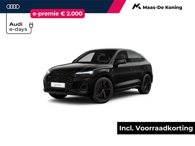 Audi Q5 Sportback S edition Competition 50 TFSI e 299 PK · Assistentiepakket Tour · Bang & Olufsen premium 3d · Glazen panoramadak · Audi Sport rode stiksels