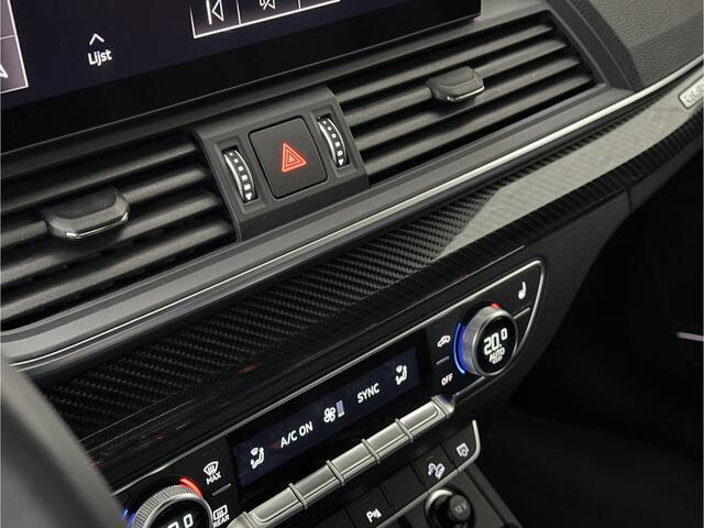 Audi Q5 50 TFSI e 300PK | Luchtvering | B&O Sound | Leder | Carbon | Sportstoelen | Carplay | Zwarte Hemel | Standkachel | Stoelverwarming | 3-Zone Clima | Black-Optic | Zonwering | Virtual Cockpit | LED | Autom. Achterklep | Bovag Garantie |