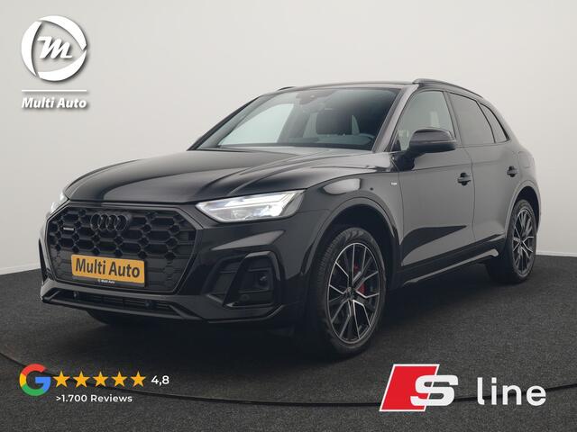 Audi Q5 50 TFSI e S edition PHEV 300pk Dealer O.H. | Trekhaak Af Fabriek | Camera | Lederen Sportstoelen Verwarmd | Sfeerverlichting | Keyless | Blis | Navigatie | DAB | 20"L.M | Virtual | Plug In Hybrid |