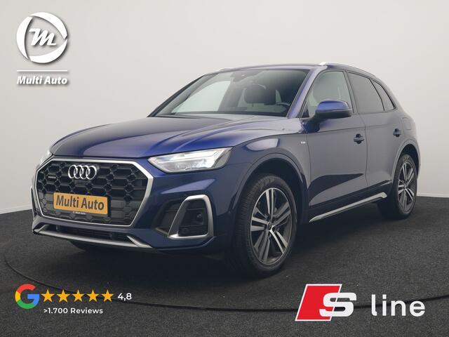 Audi Q5 55 TFSI e 2x S Line PHEV 367pk Dealer O.H. | 360 Camera | Sportstoelen Verwarmd | Sfeerverlichting | 20"L.M | Virtual Cockpit | Cruise Control | Navigatie | DAB | Plug In Hybrid |