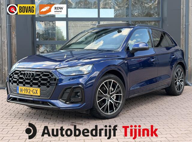 Audi Q5 50 TFSI e S edition | Pano | Trekhaak | Luchtvering | Black optiek | Leder | Stoelverwarming | Sfeerverlichting | Tourpakket | Camera |