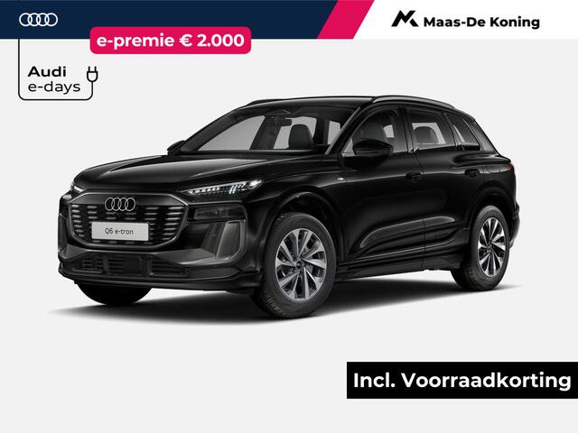 Audi Q6 e-tron Advanced edition 252 PK · Trekhaak, mechanisch draaibaar · Sportstoel zwart leder-kunstl. · 2-spaaks sport mf afgevl. padd
