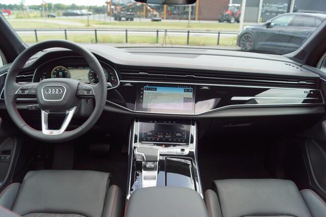 Audi Q7 60 TFSi S Competition 490pk/ Panodak/ Sportstoelen leer ruitmotief/ Trekhaak wegklapb./Luchtvering/Head-up/4-wielbest/soft close
