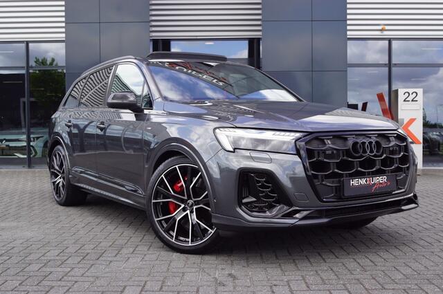 Audi Q7 60 TFSi S Competition 490pk/ Panodak/ Sportstoelen leer ruitmotief/ Trekhaak wegklapb./Luchtvering/Head-up/4-wielbest/soft close