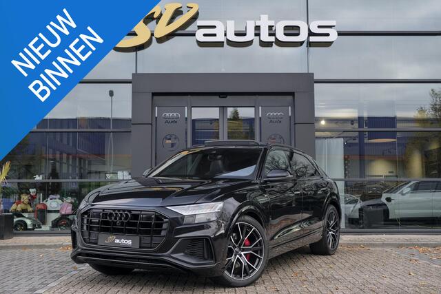 Audi Q8 55 TFSI 340pk S-line Panoramadak RS-stoelen Luchtvering 4-Wielsturing Bang&Olufsen Trekhaak Matrix led NLauto