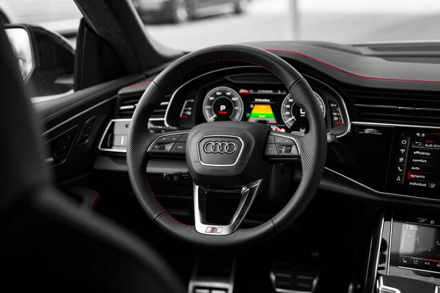 Audi Q8 60 TFSI e quattro Pro Line S Competition | Audi Exclusive Nano grey | Advanced onderstel | Stoelventilatie + massagefunctie | Uitgebreid lederpakket | Carbon | Head up | B&O | Servosluiting