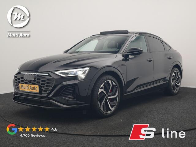 Audi Q8 e-tron Sportback 55 Quattro S edition 95 kWh 408pk Dealer O.H | Luchtvering | Panodak | Black Optic | Adaptive Cruise | 360 Camera | B&O Soundsystem | 21"L.M | Alcantara Sportstoelen Memory | Apple Carplay | Matrix LED |