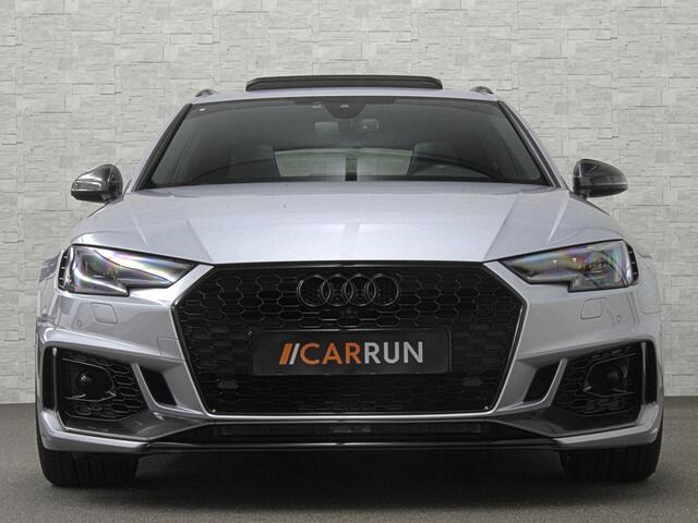 Audi RS4 Avant 2.9 TFSI A4 Quattro | Carbon | Panorama | RS-Dynamic | ACC | 360 Camera | Matrix-LED | Keyless-Entry | Massage | 20 inch | Memory | Black-Optic | 3-Zone Clima | Tour-Pakket | Getint Glas | Sfeerverlichting | Autom. Parkeren | Virtual-Cockpit |