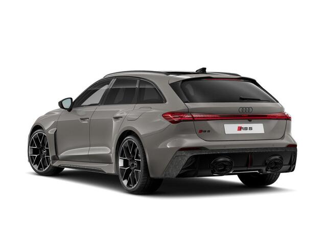 Audi RS5 Avant RS 5 Avant e-hybrid 470 kW / 639 PK Avant 8 versn. | RS keramische remmen brons | Panorama-glasdak | RS sportstoel plus dinamica/leder zwart groene accenten | Head-up display |