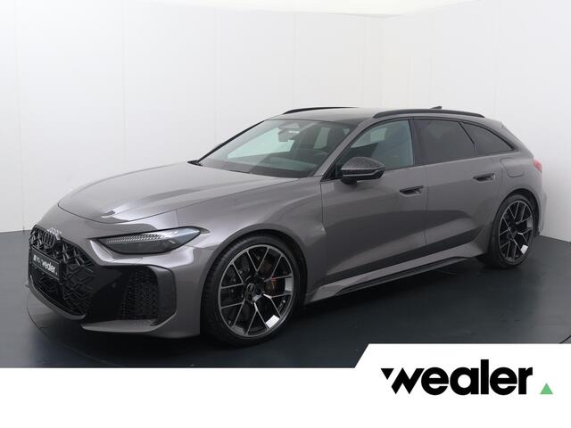 Audi RS5 Avant RS 5 Avant e-hybrid 470 kW / 639 PK Avant 8 versn. | RS keramische remmen brons | Panorama-glasdak | RS sportstoel plus dinamica/leder zwart groene accenten | Head-up display |