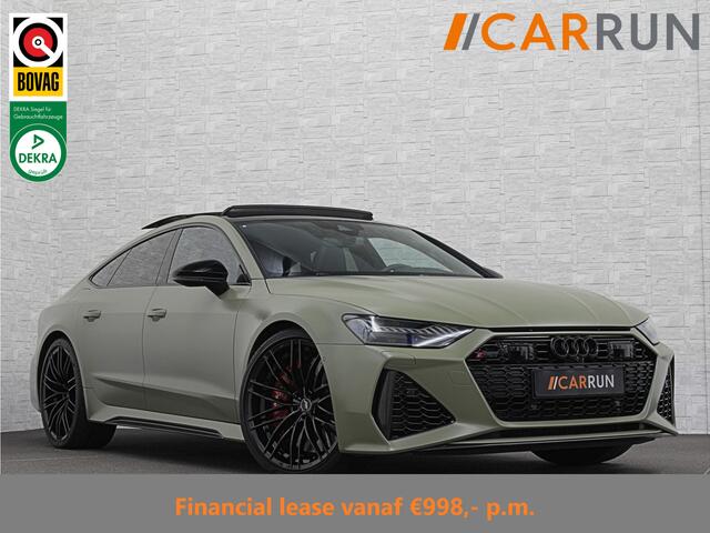 Audi RS7 Dynamic+ 300kmh | Keramisch | 22" ABT (9200,=) | B&O 3D High End | 4-Wielbesturing | Stoelvent. | Carbon Pack | Nachtzicht | Alcantara Hemel | 91500,= ex btw | Lease / Maandbedrag 998,= pm. | 360 Camera | Laser-LED | ACC | Valcona | Klasse-5 | Head-up | S