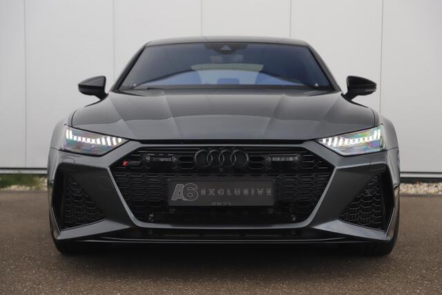 Audi RS7 4.0 TFSI RS 7 Sportback Quattro 600PK 1 Jaar Garantie 22 inch Ceramic B&O High End Alcantara Hemel Dynamic Plus Pack 4-wiel Sturing Softclose Stoelverkoeling Panoramadak Laser LED HUD 360 Camera Full Options! Nieuwstaat!