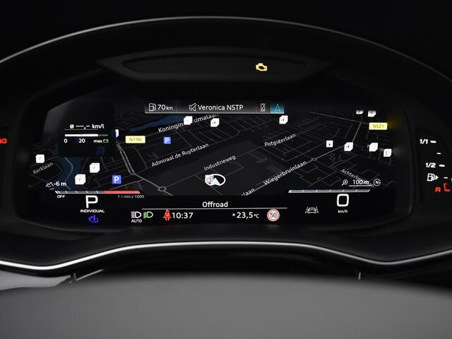 Audi SQ8 4.0 TFSI quattro 507 PK · HD-matrix + laser koplampen · Panoramadak · Audi exclusive Alcantara · Sportstoelen plus rood stiksel