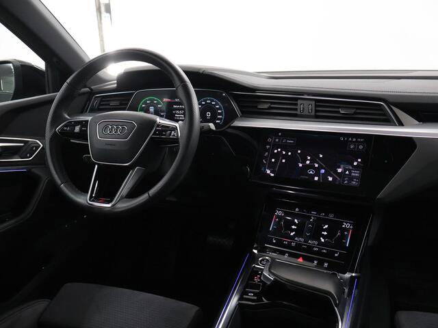 Audi e-tron Sportback 55 quattro S edition 95 kWh | SOH 95% | Ele. verstelbare stoelen + Geheugen | Panoramadak | Luchtvering | Adaptieve Cruise Control | Camera | Standkachel | NL Auto | Incl. Audi eCare 12-2028 | Sportstoelen |