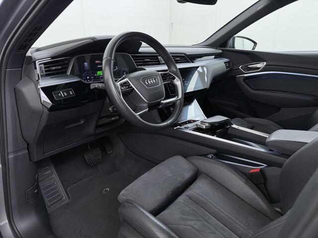 Audi e-tron 55 Quattro Advanced Edition Plus 95kWh Panoramadak Leder/Alcantara Adap.Cruise Camera Apple Carplay Android Auto Navi Ecc SOH 86% Pdc Luchtvering Elek.Stoelen+Memory+Verwarmd Elek.Achterklep Lmv 21" Keyless Privacy Glas Led DAB Dealeronderhouden Origineel