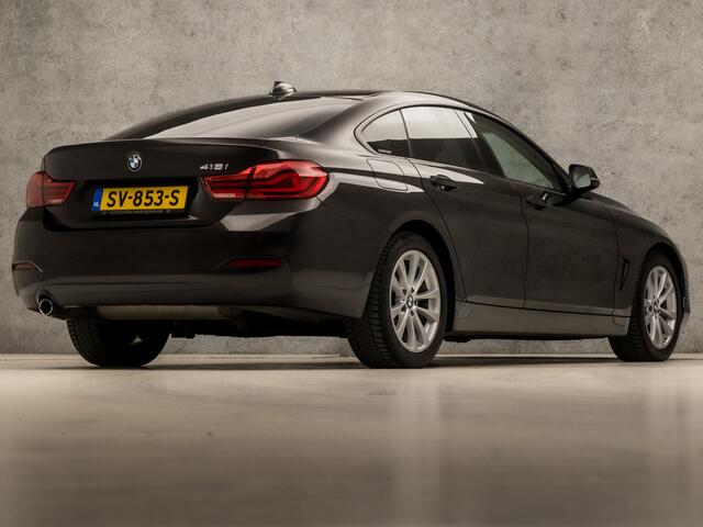 BMW 4-SERIE Gran Coupé 418i High Executive Automaat (GROOT NAVI, CLIMATE, LEDER, STOELVERWARMING, SPORTSTOELEN, GETINT GLAS, PARKEERSENSOREN, CRUISE, NIEUWE APK, NIEUWSTAAT)