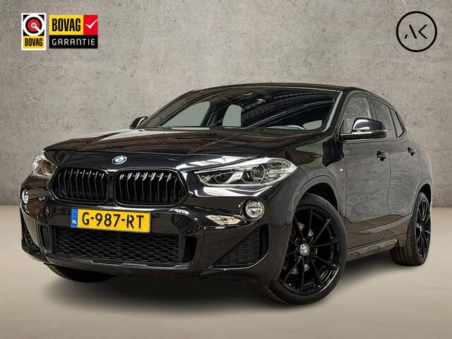 BMW X2 1.8i sDrive M Sport 140Pk Automaat (NAVIGATIE, M PAKKET, BLACK PACK, LEDER, STOELVERWARMING, SPORTSTOELEN, GETINT GLAS, SFEERVERLICHTING, PARKEERSENSOREN, NIEUWSTAAT)