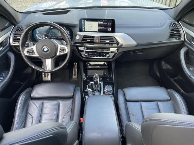 BMW X3 xDrive30e High Executive M Sport 19''/M-zetels/Panoramadak/Trekhaak/Leder + memory/360 camera/Harman Kardon/Keyless/Dodehoek/Adaptieve Cruise/Head-up/Stoelverwarming v+a