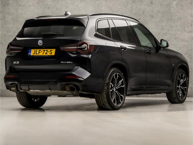 BMW X3 xDrive30e M Sport High Executive 293Pk Automaat (PANORAMADAK, M PAKKET, HEAD-UP DISPLAY, APPLE CARPLAY, 360 CAMERA, STUUR/STOELVERWARMING, ADAPTIVE CRUISE, SFEERVERLICHTING, NIEUWSTAAT)