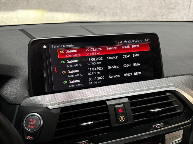 BMW X3 xDrive20i M Sport High Executive 184Pk Automaat (PANORAMADAK, M PAKKET, GROOT NAVI, 360 CAMERA, HARMAN/KARDON, LEDER, STOELVERWARMING, ADAPTIVE CRUISE, GETINT GLAS, TREKHAAK, NIEUWSTAAT)