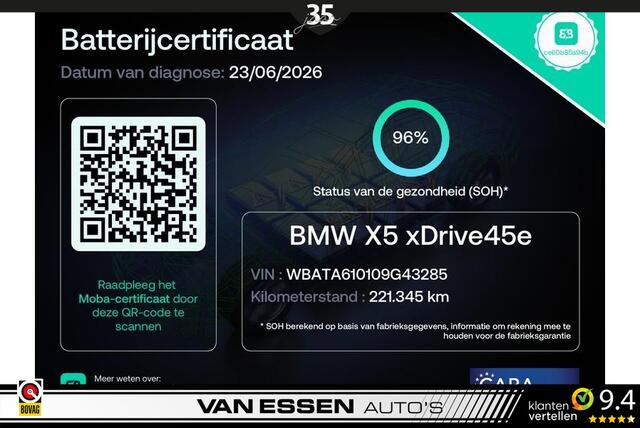 BMW X5 xDrive45e High Executive M-Sport Luchtvering Leder Memory Camera |SOH 96%| NL-AUTO!