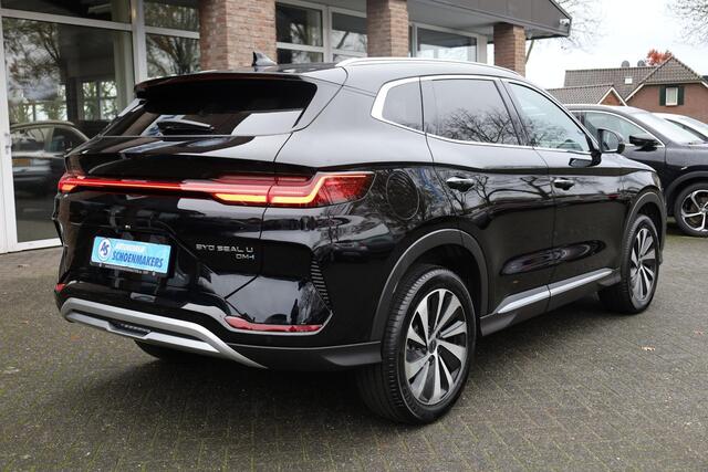 BYD Seal U 1.5 DM-i FWD Comfort LONG-RANGE (125km) ZWART-LEER CARPLAY PANO 360-CAMERA STOELVENTILATIE STUUR/STOELVERW. HUD ADAPTIVE-CRUISE CLIMA NAVI 2XPDC 19''LMV ENZ ENZ!