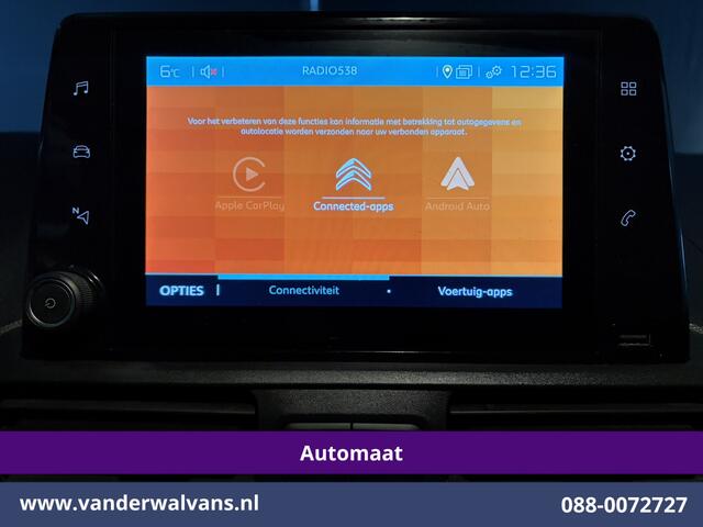 Citroen BERLINGO 1.5 BlueHDI 131pk Automaat L1H1 Inrichting Euro6 Airco | 3-Zits | Apple Carplay | Cruisecontrol Android Auto, Parkeersensoren, bijrijdersbank