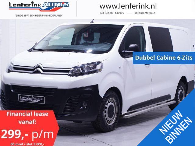 Citroen JUMPY 2.0 HDI 120 pk Club XL Dubbel Cabine 6-Zits Airco ECC, Apple Carplay, Cruise Control, NAP, Sidebars